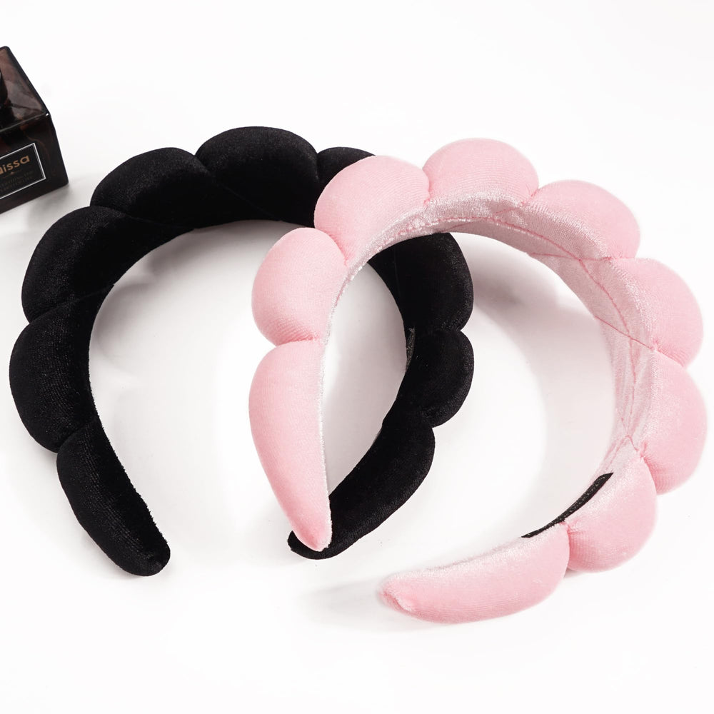 Ayesha spa headband flexible and stretchy for comfortable slip-free wear during skincare.