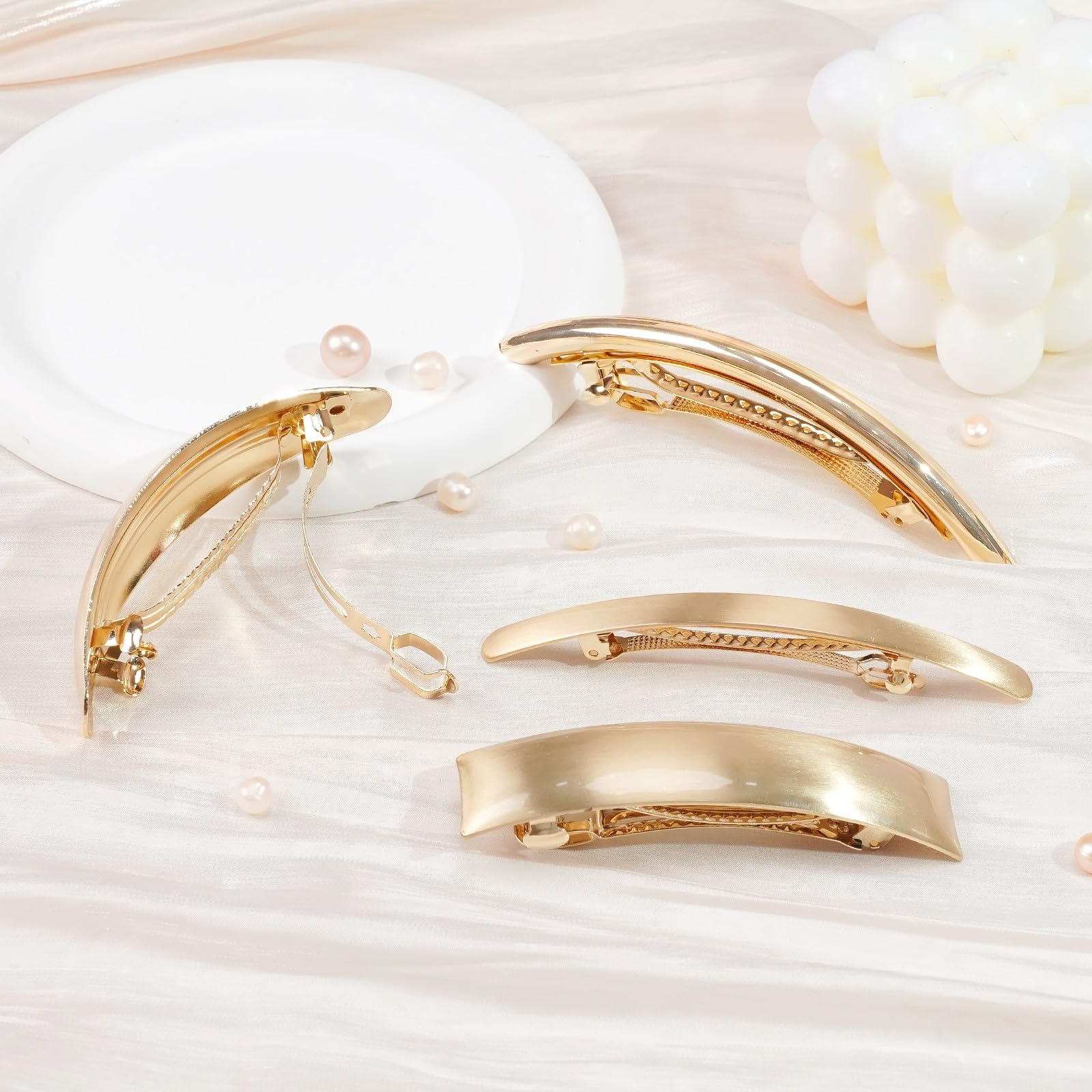 Ayesha tortoise retro hair barrettes provide chic accent for updos and ponytails.
