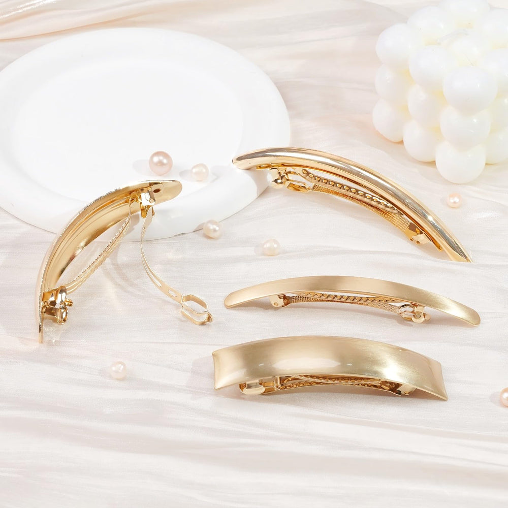 Ayesha tortoise retro hair barrettes provide chic accent for updos and ponytails.