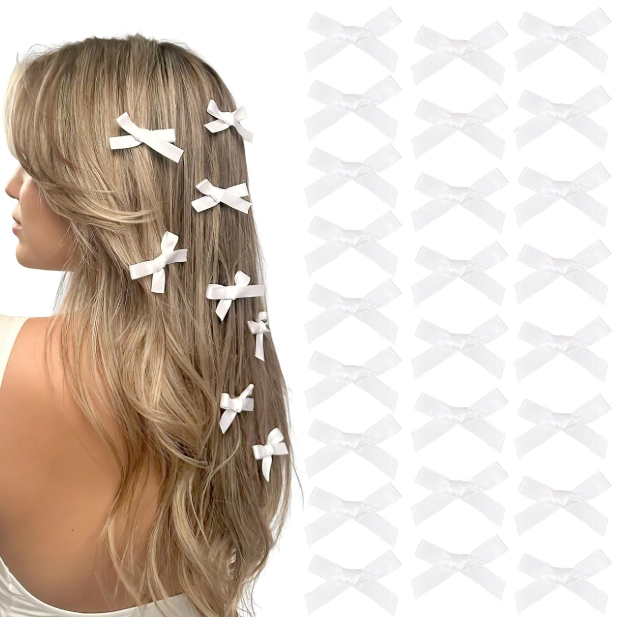 Ayesha white mini bows pack-shot shows versatile styling options for every day.