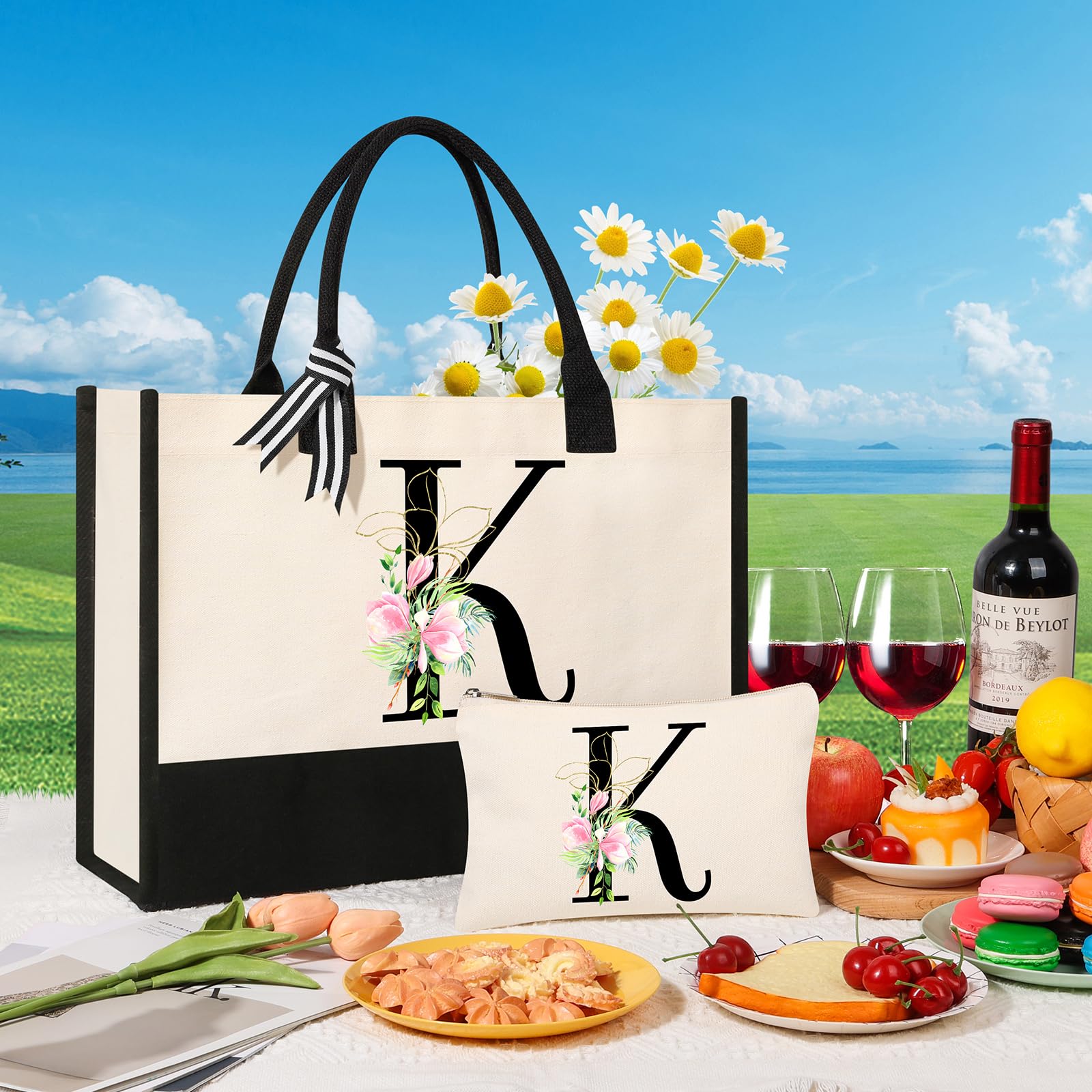 AYGE makeup bag included, versatile accessory inside tote