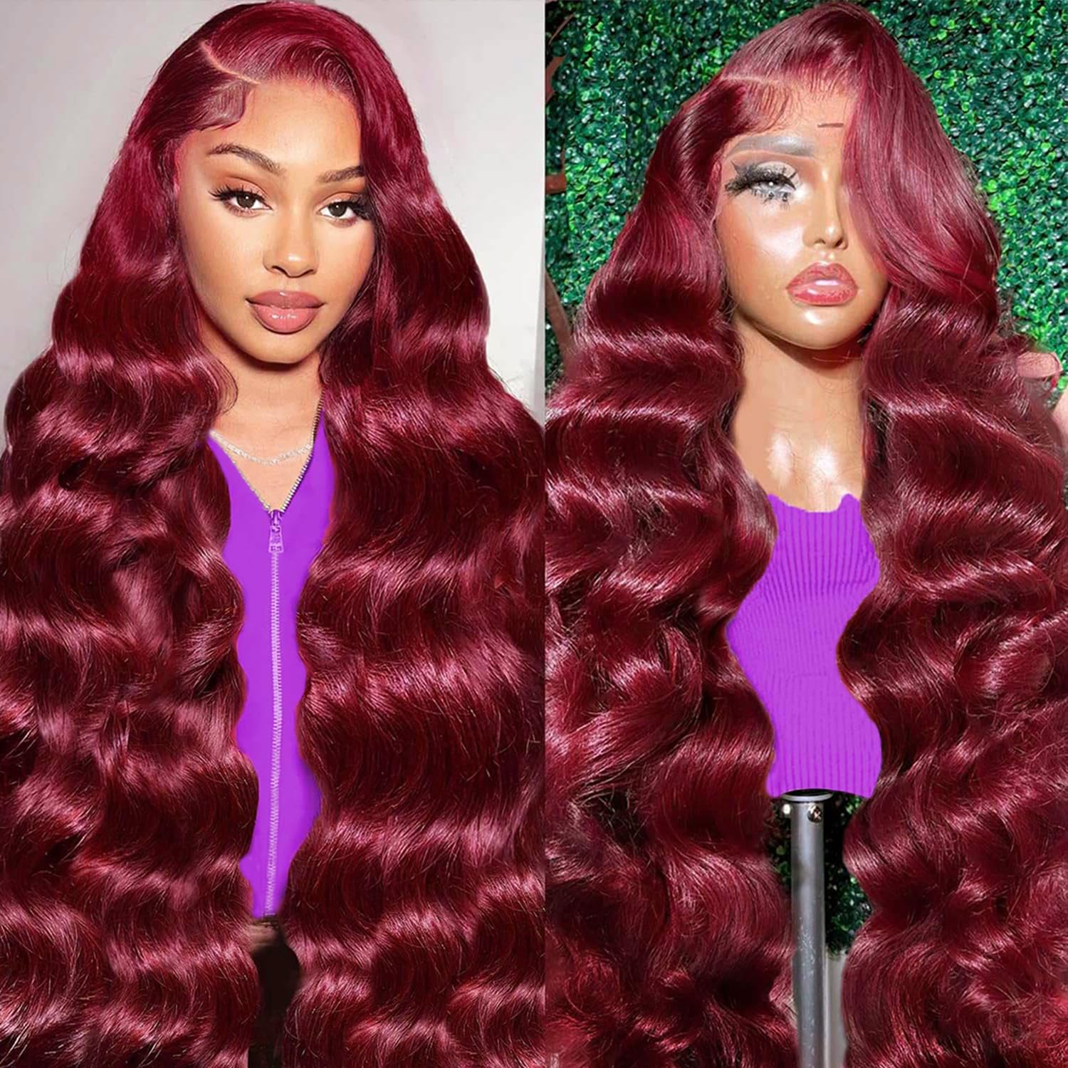 AYNISS V WIGS packaging includes wig cap and headband for easy wear