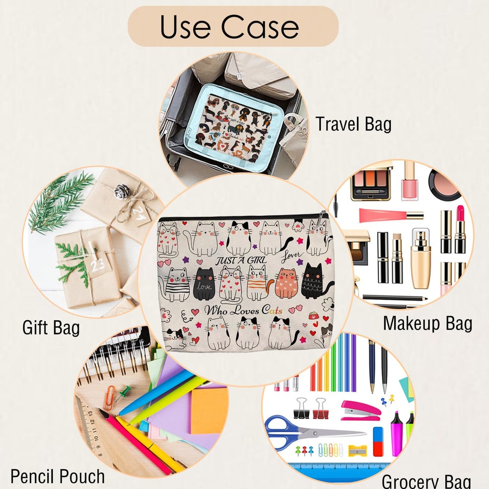 Aypvora cat makeup bag canvas material highlighting lightweight durability