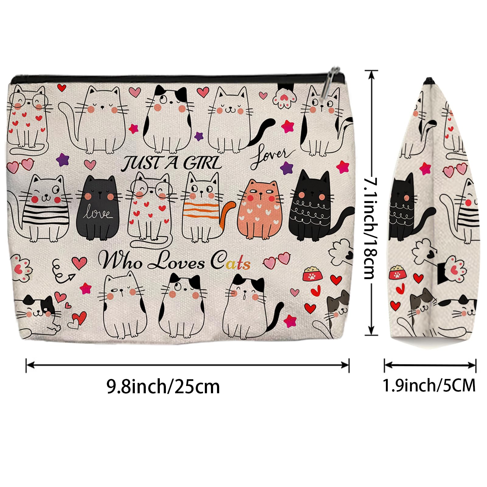 Aypvora cat makeup bag back pattern showing symmetrical design