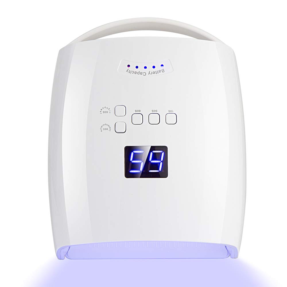 Ayshone 48W nail lamp front view, cordless design for home or salon use.
