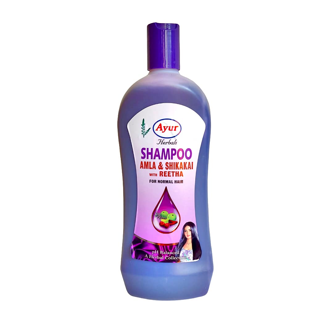 Close-up of Ayur shampoo highlighting natural ingredients and nourishment
