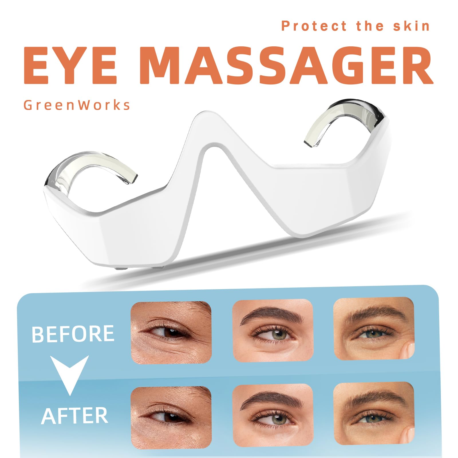 AYYHG Renewa Eyelift under-eye wrinkles demo with red light and microcurrent effects.