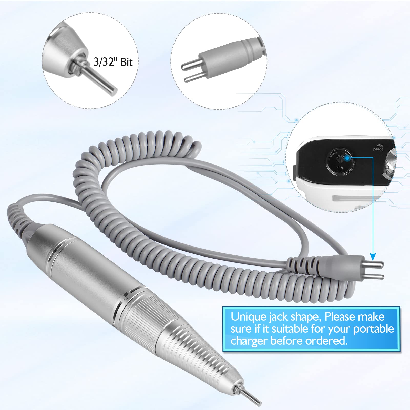 AZ GOGO 30000 RPM portable nail drill in use shows on-the-go precision.