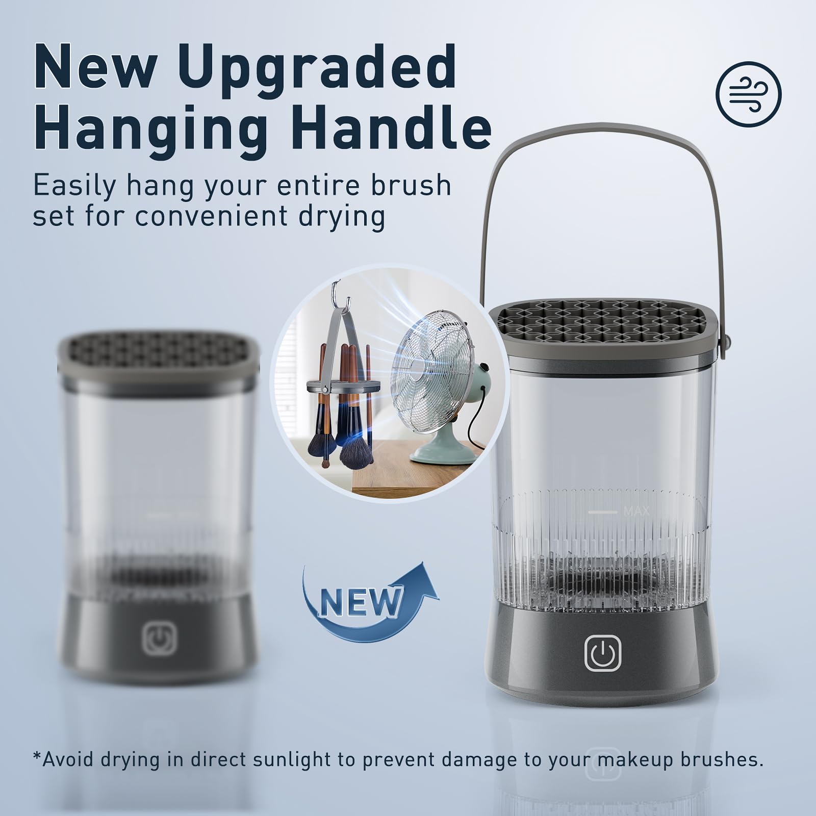 Azang hanging handle enables easy air-drying after washing.