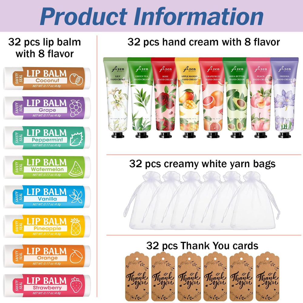 AZEN lip balm flavors vanilla to grape, ideal for party favors and skin care.