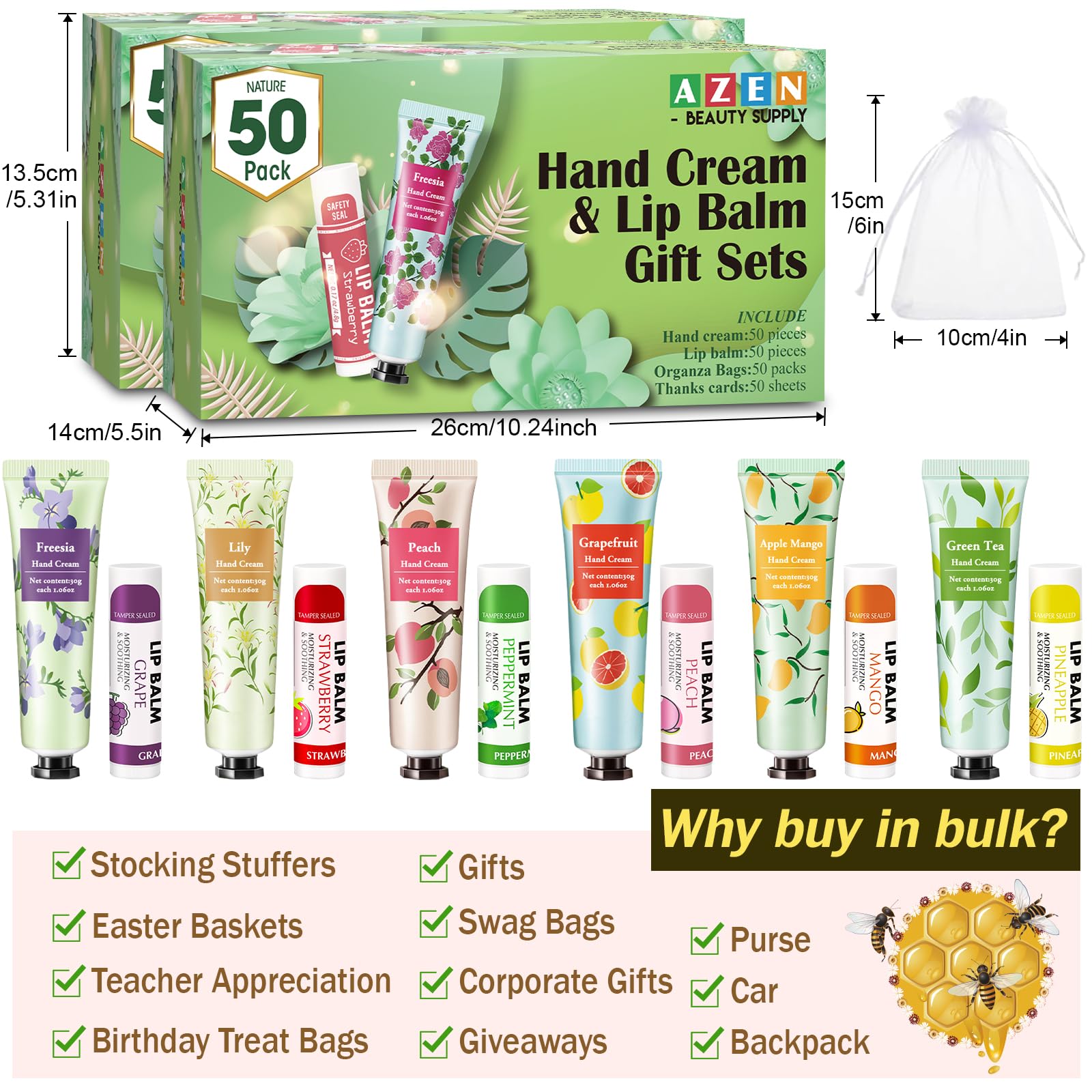 AZEN bulk gift set fits weddings and baby showers.