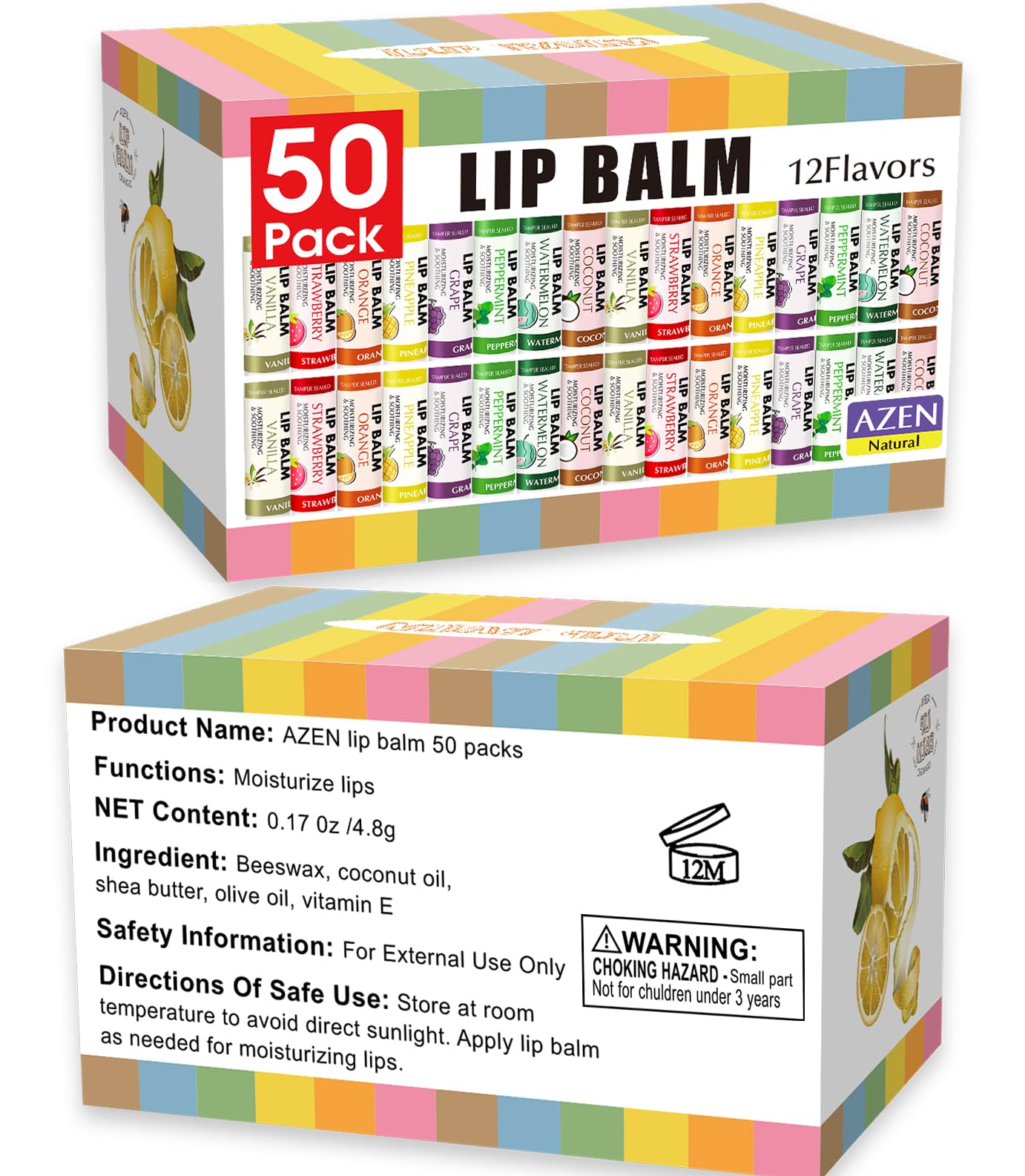 AZEN lip balm daily use represented by compact tubes for everyday moisture.