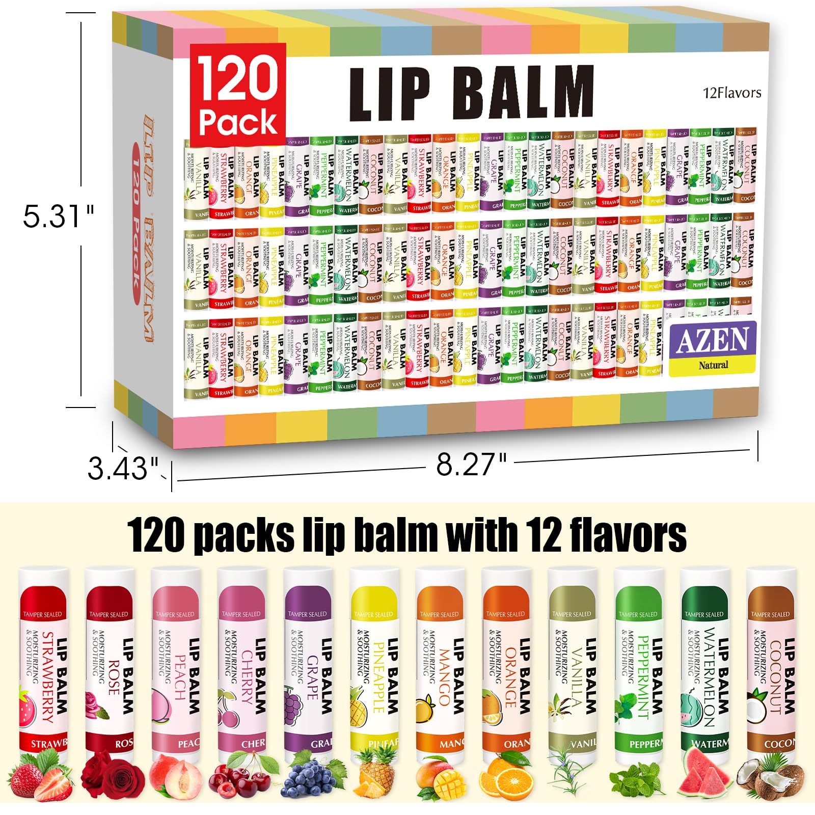 AZEN rose flavor lip balm tube for gentle hydration