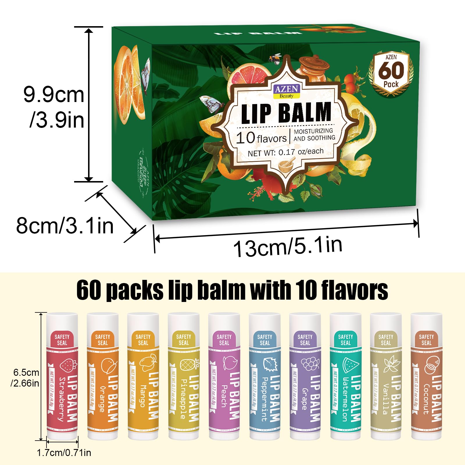 AZEN lip balm vanilla flavor offers comforting aroma while moisturizing.