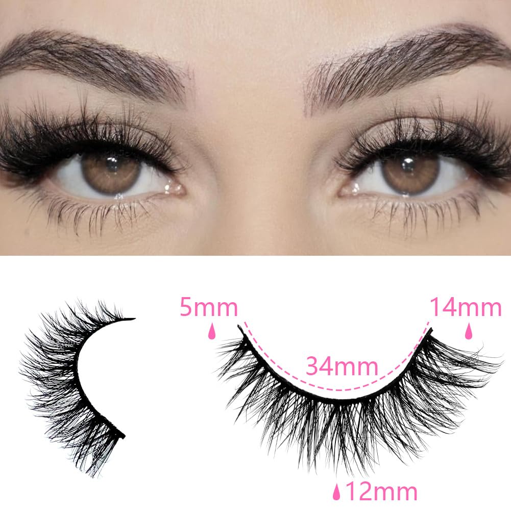 Azenlo faux mink strip lashes with a 1mm cotton band for eyeliner-like finish.