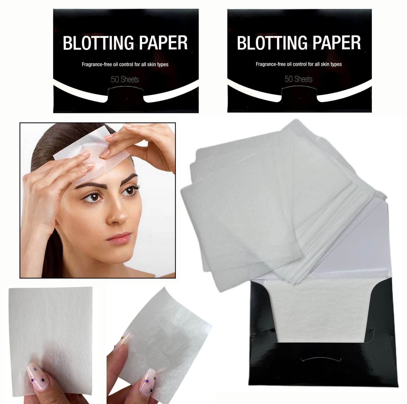 Azi blotting papers in pocket-pack fits into a purse for on-the-go shine control.
