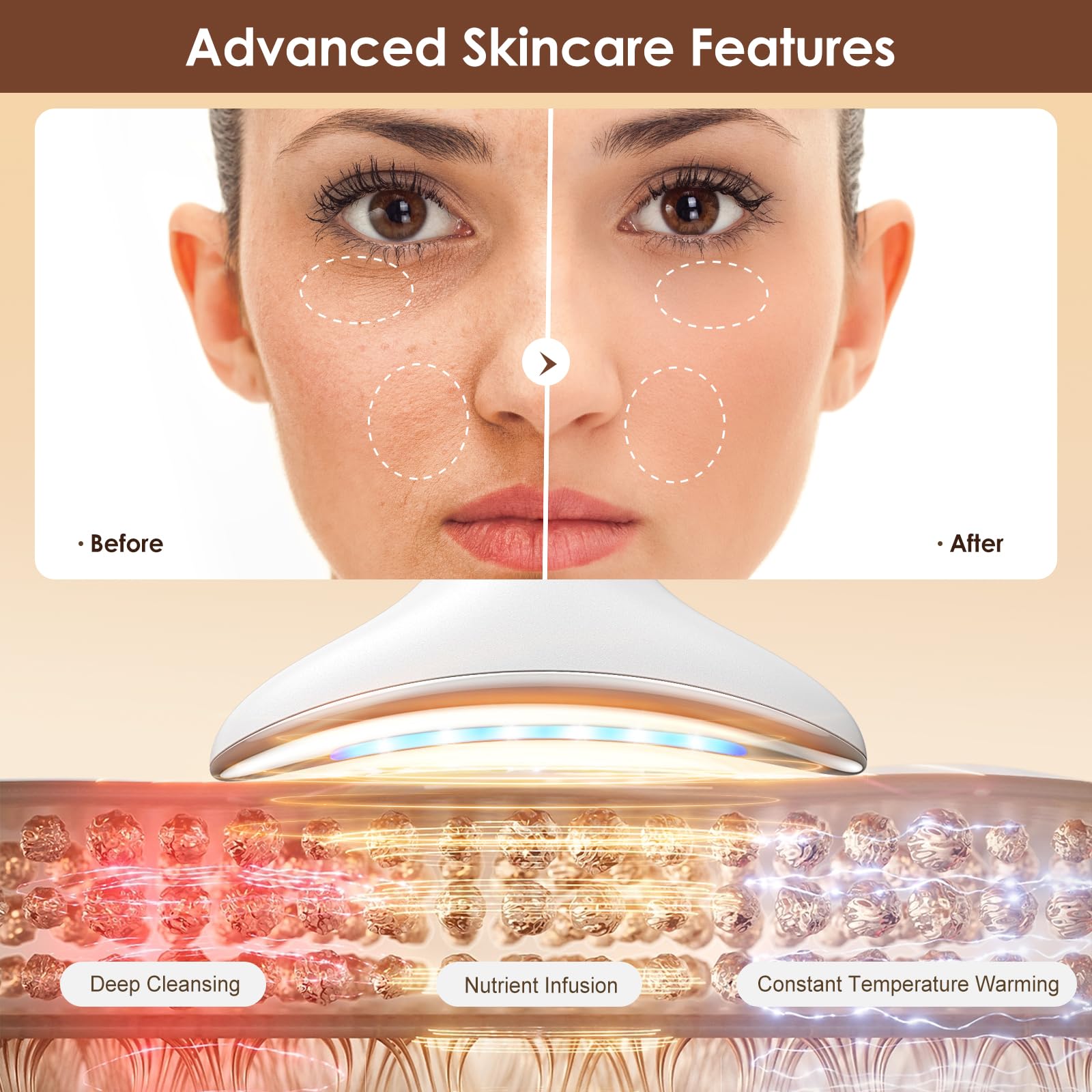 AZMAVO arc-head massage glides along curves for smooth sculpting.