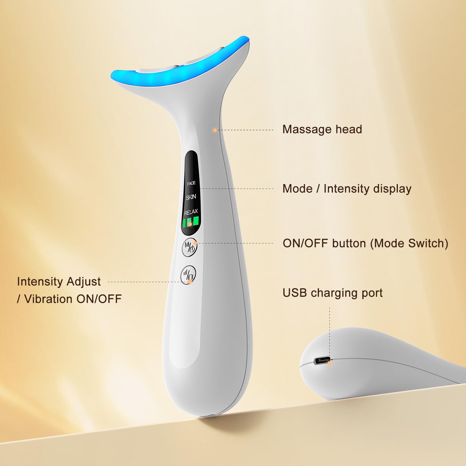 AZMAVO box contents including massager USB cable and user manual