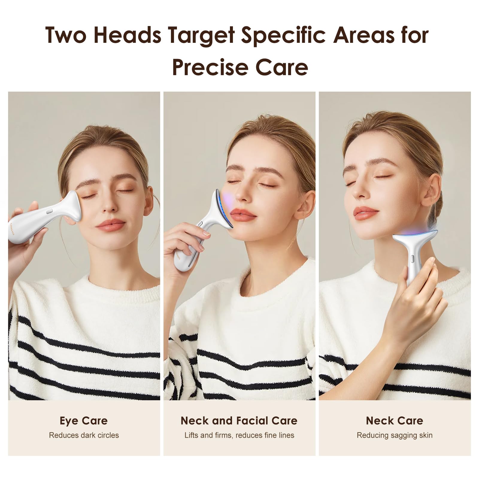 AZMAVO complete skincare set includes massager, heads, cable, and manual