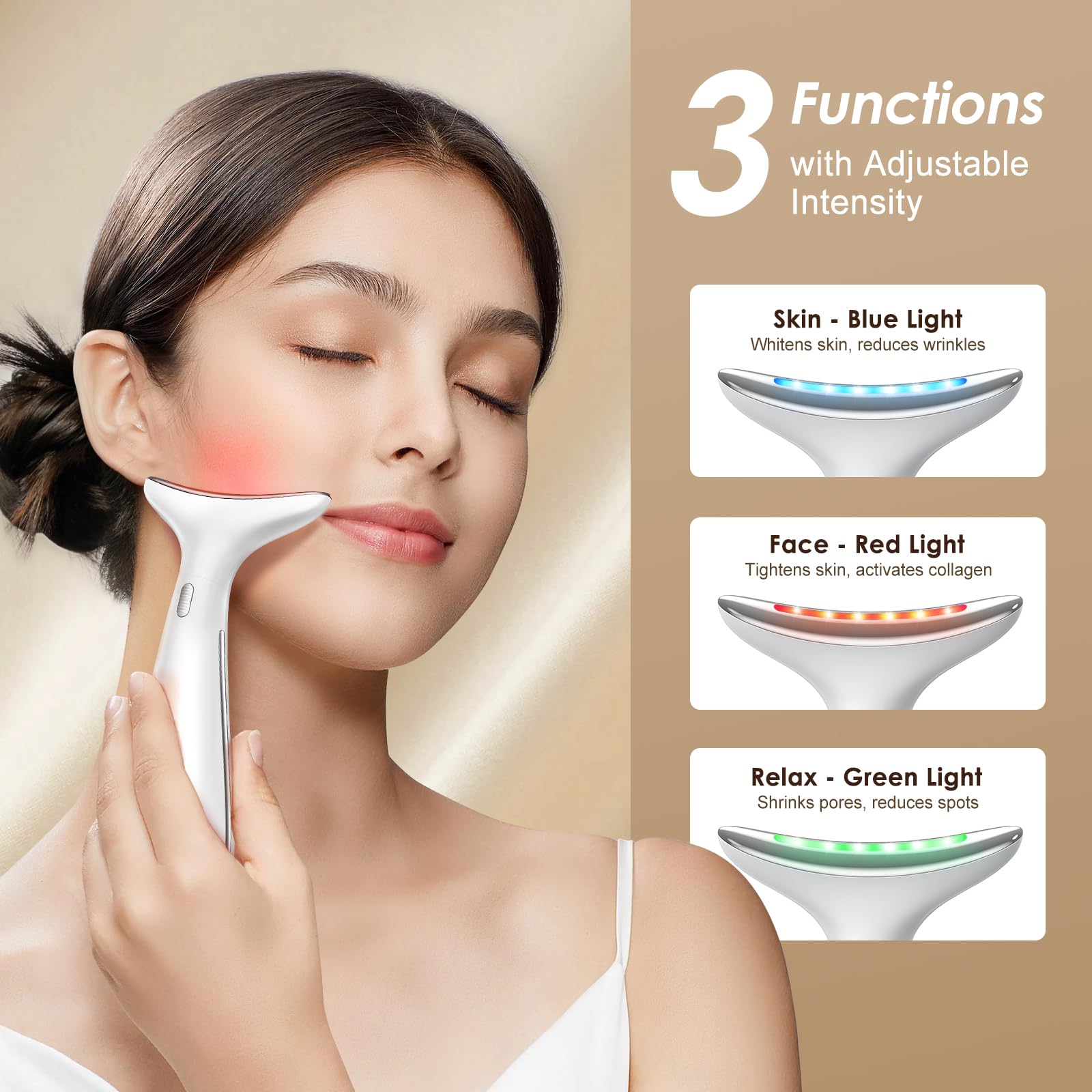 AZMAVO eye-care head attachment for delicate eye-area care and puffiness reduction