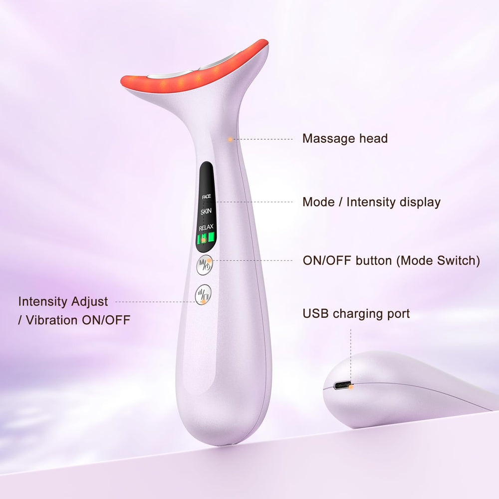 AZMAVO device offers three modes with gentle light cues for relaxing skin.