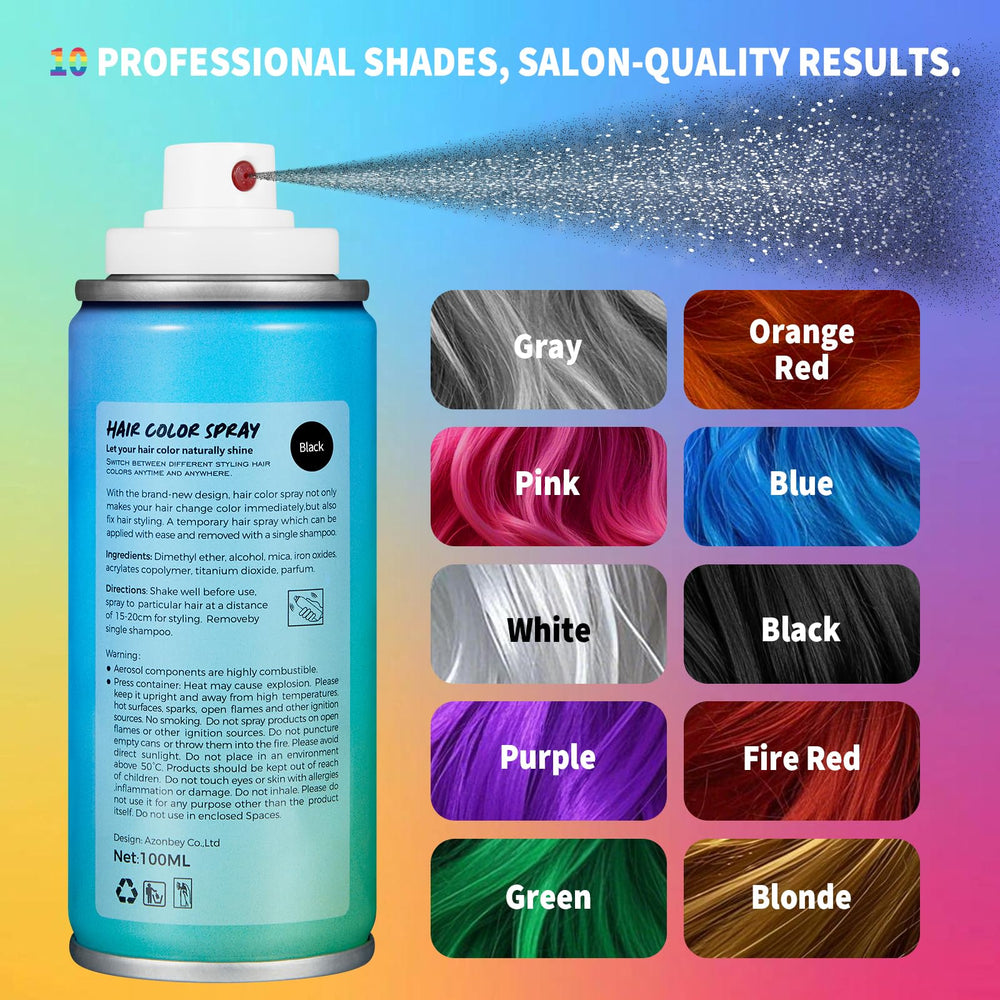 Azonbey color-swatch close-up demonstrates temporary, vibrant look ideas