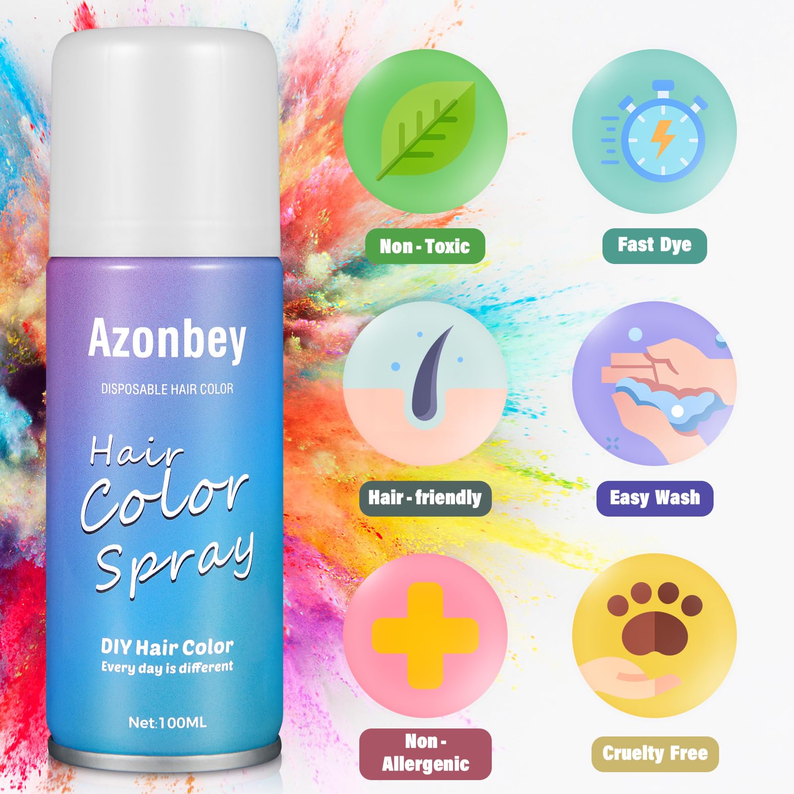 Azonbey hair color spray nozzle shown for quick, even coverage