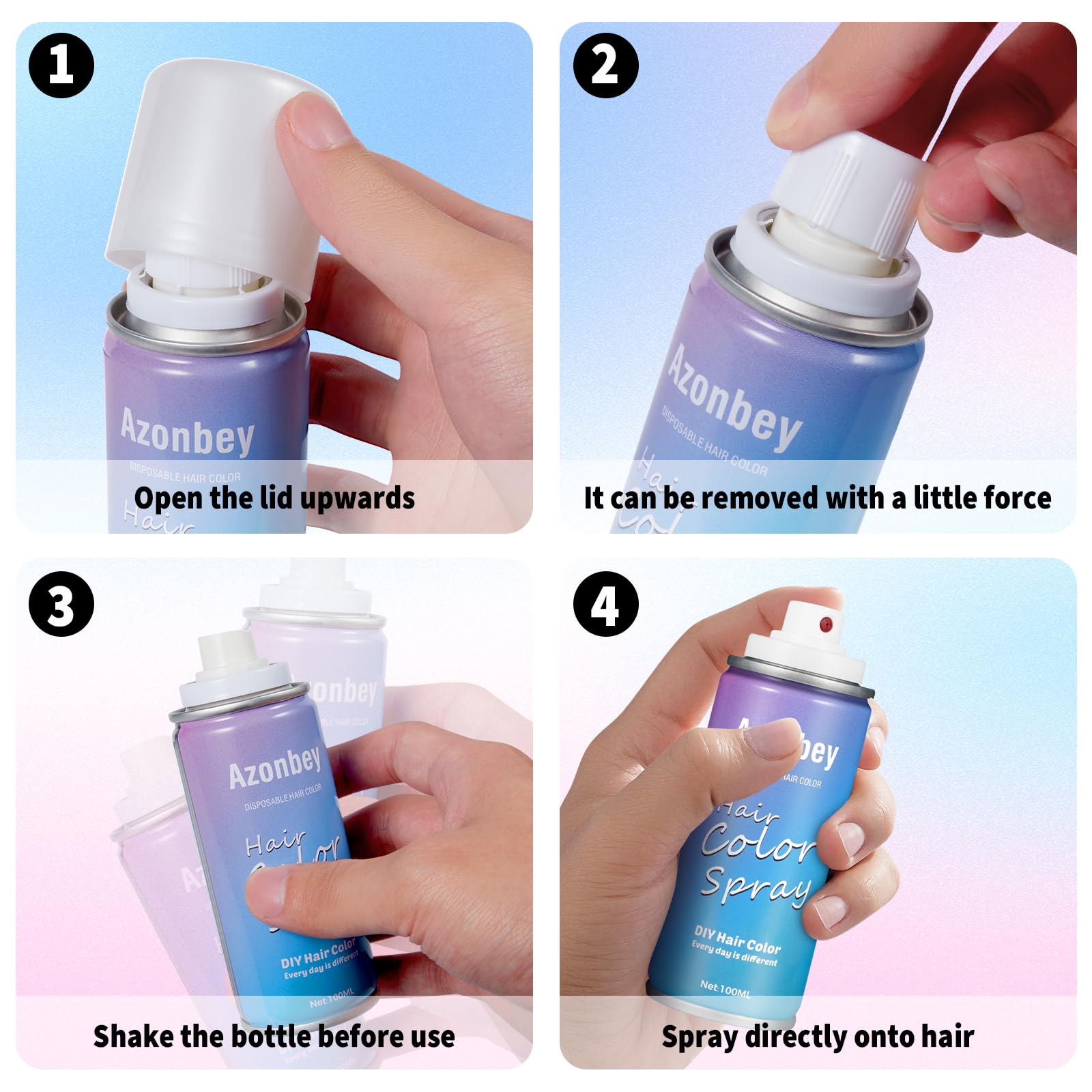 Azonbey Halloween spray on kid hairstyle for playful transformation