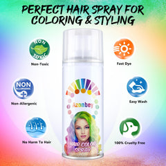 Azonbey temporary orange color spray application for quick festival-ready looks.