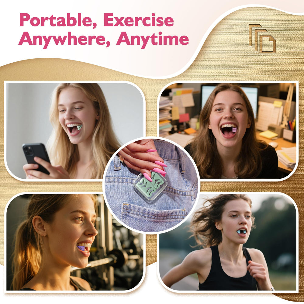 Azrra jaw exerciser cleaning brush included to maintain hygiene.