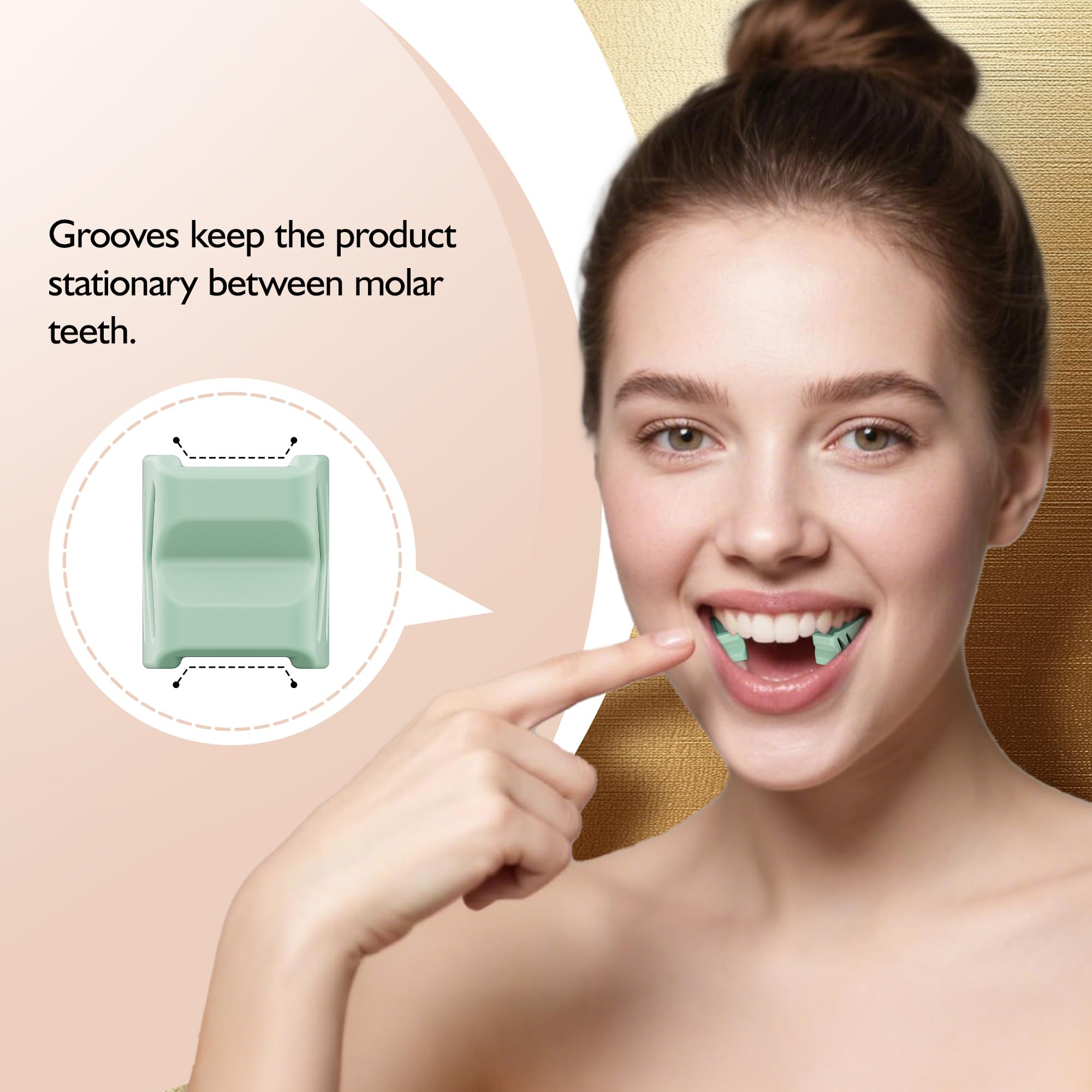Azrra jaw exerciser highlighting ergonomic non-slip grooves for under-chin lifting.