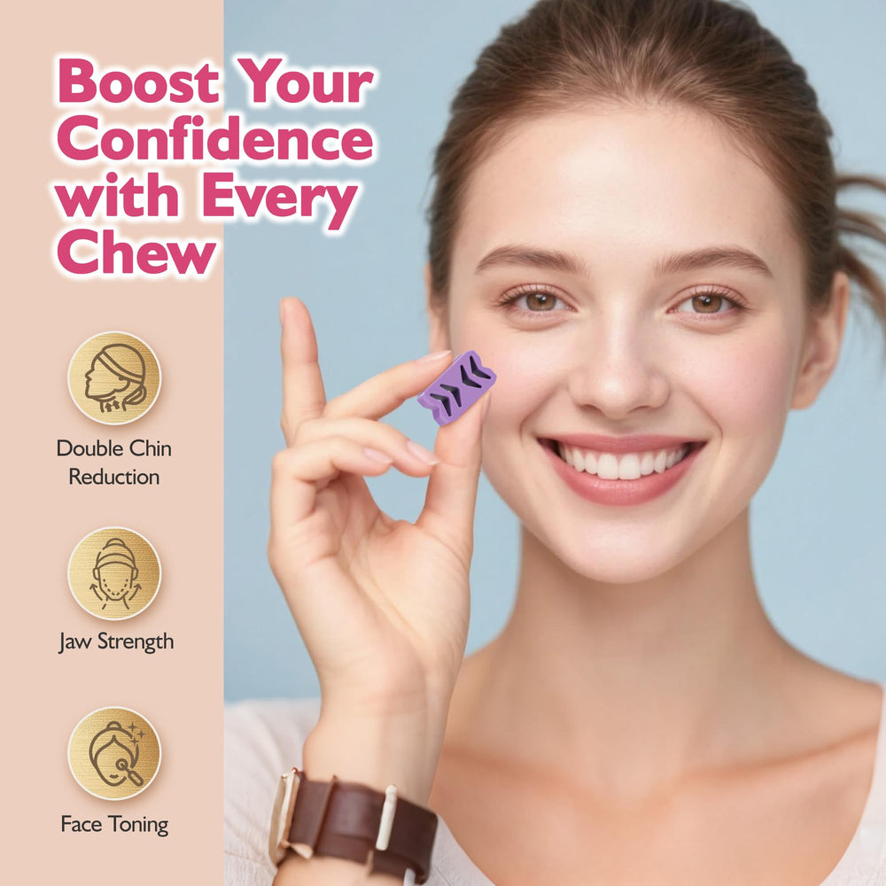 Azrra jaw exerciser in portable two-piece set ideal for on-the-go workouts.
