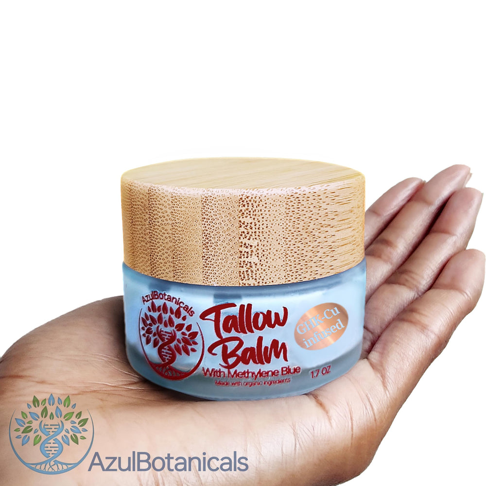 AzulBotanicals organic grass-fed tallow close-up highlighting natural vitamins for skin