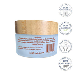 AzulBotanicals whipped balm texture scoop showing creamy daily care for face and body