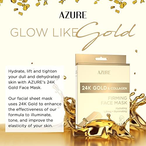 Azure Cosmetics 24K Gold Firming Face Mask close-up on smooth skin.