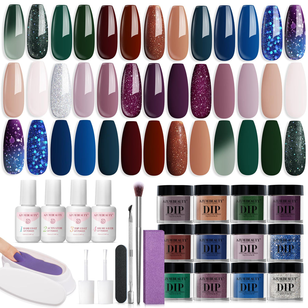 AZUREBEAUTY 31pcs dip nails kit package for easy at-home salon-quality nails
