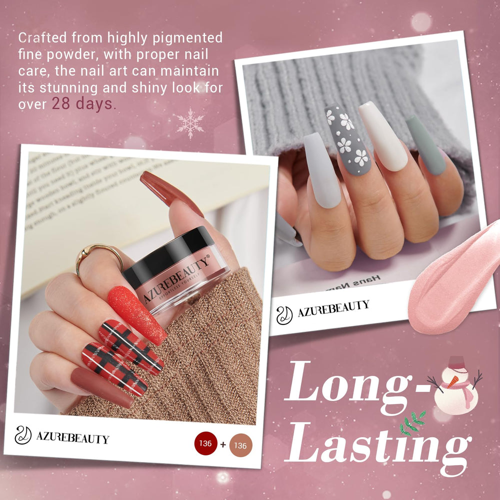 AZUREBEAUTY base/activator/topcoat set enables durable, glossy dip finishes
