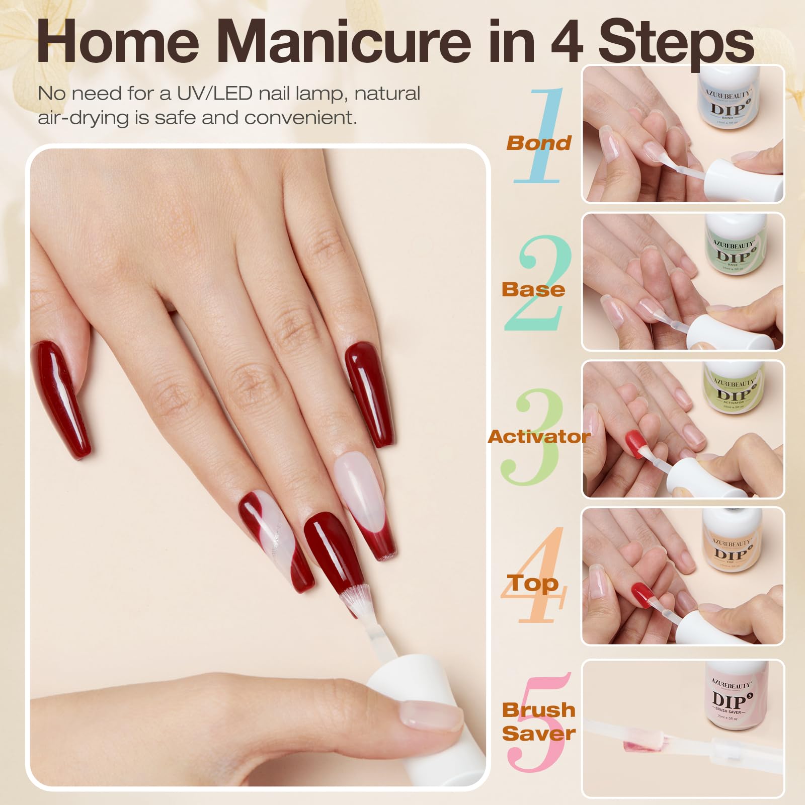 AZUREBEAUTY brush saver 15ml protects brush and preserves tip for clean dipping.