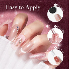 AZUREBEAUTY cat eye polish pink shimmer brush applying even coverage for high-gloss look