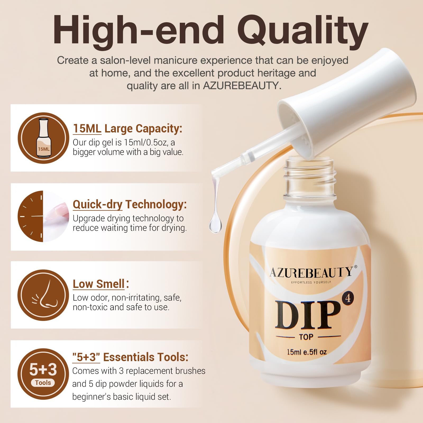 AZUREBEAUTY ceramic bottle design 15ml offers durable storage and comfortable use.