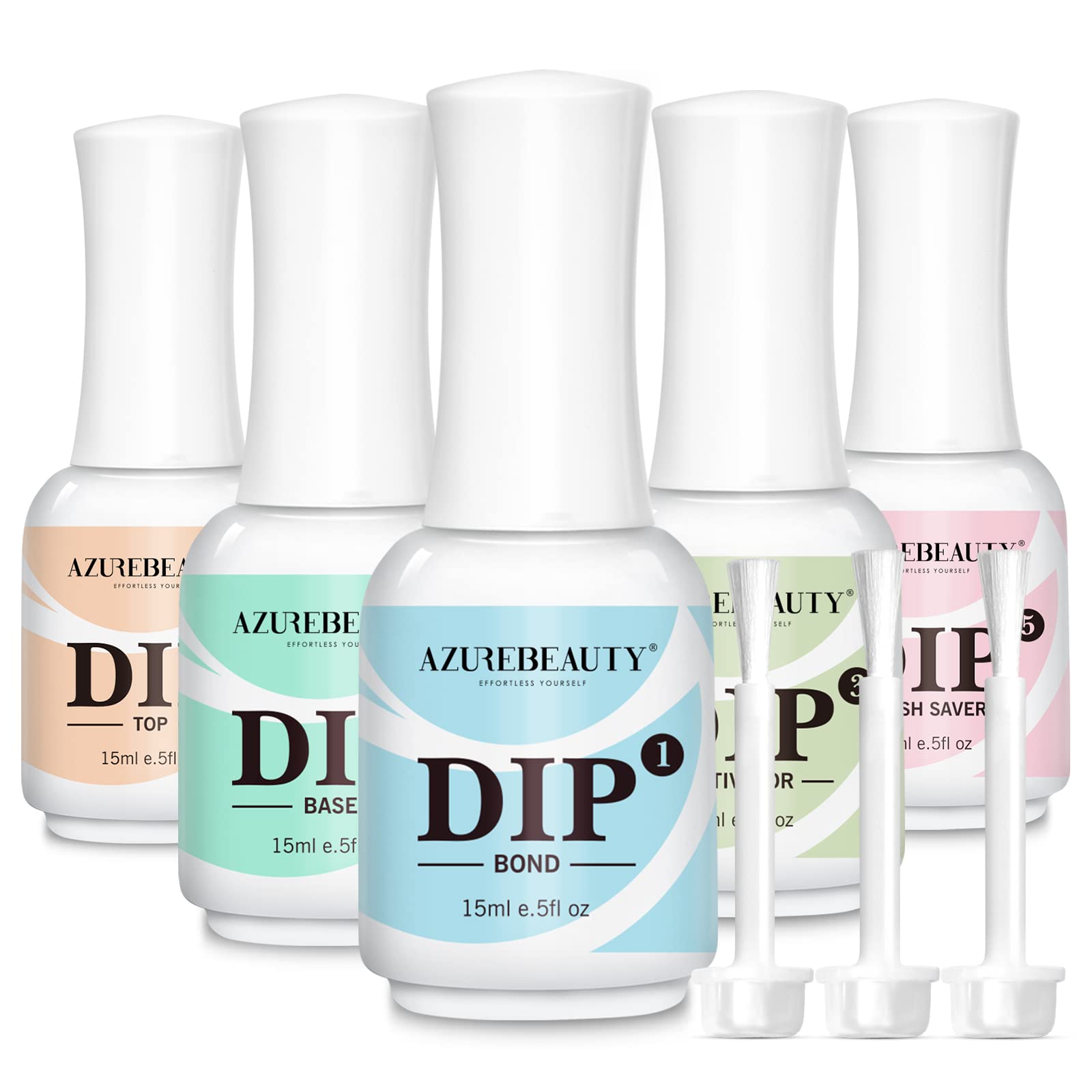 AZUREBEAUTY dip base coat 15ml bottle provides smooth foundation for dip nails.