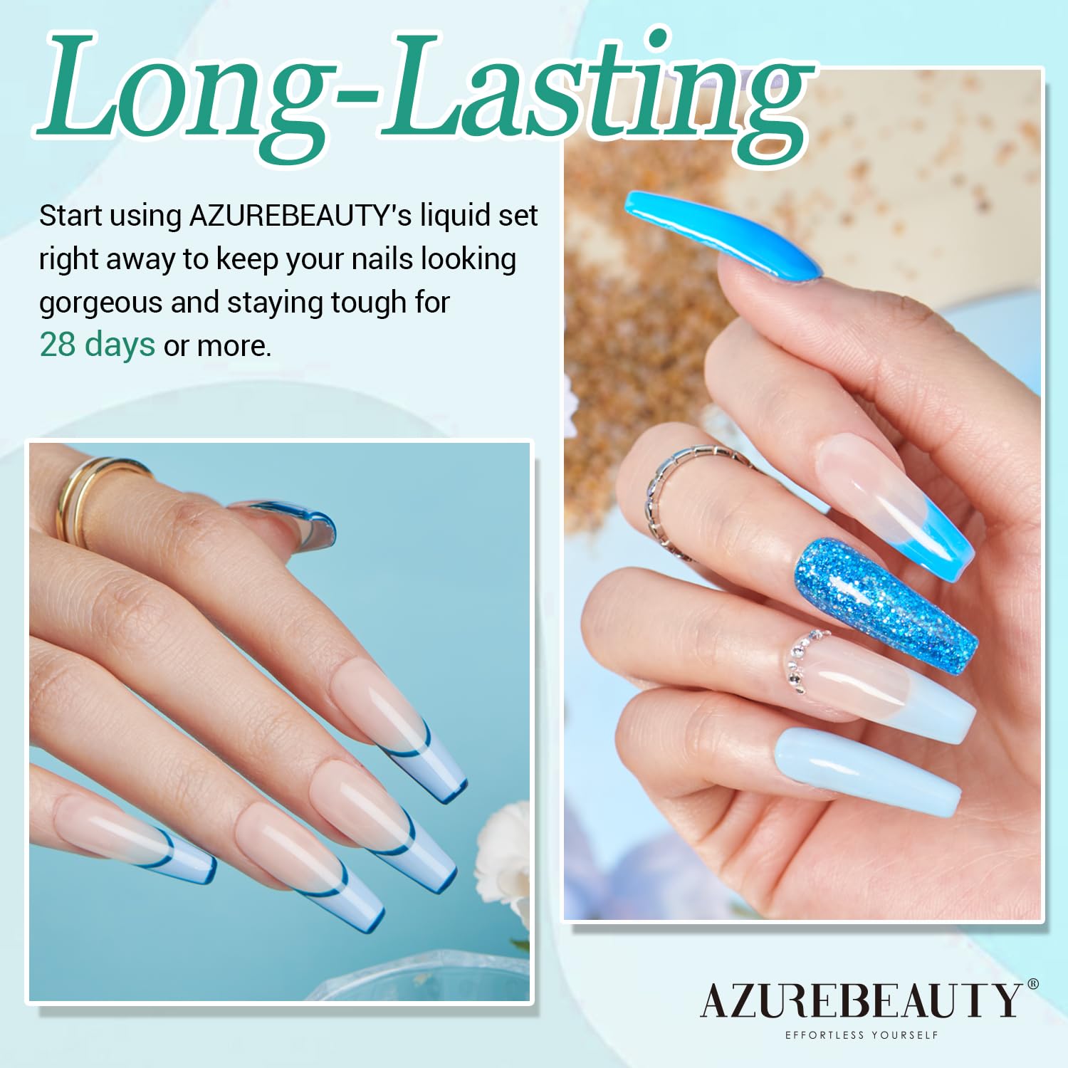 AZUREBEAUTY Dip Powder Base Coat refill pack 40ml for cost-effective home DIY nails.