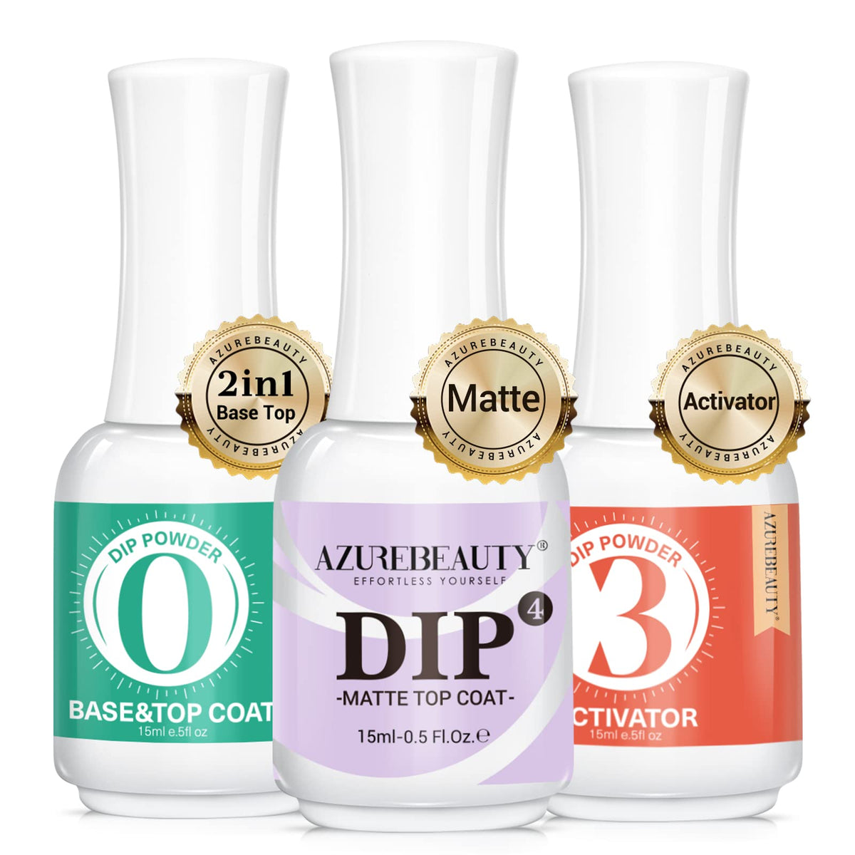 AZUREBEAUTY dip liquid set base top coat highlights quick-dry protection for nails