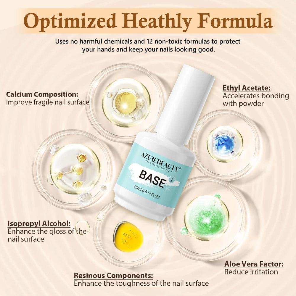 AZUREBEAUTY dip liquid set showcases easy at-home DIY nails.