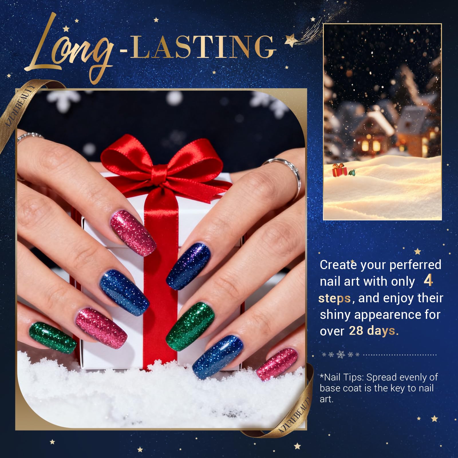AZUREBEAUTY dip nail liquid set showing no lamp curing for quick at-home manicures