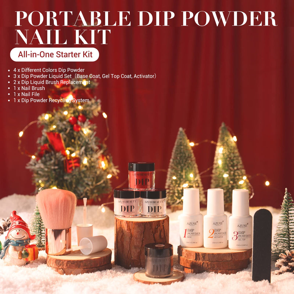 AzureBeauty Large powder brush with portable bag enables easy travel manicures