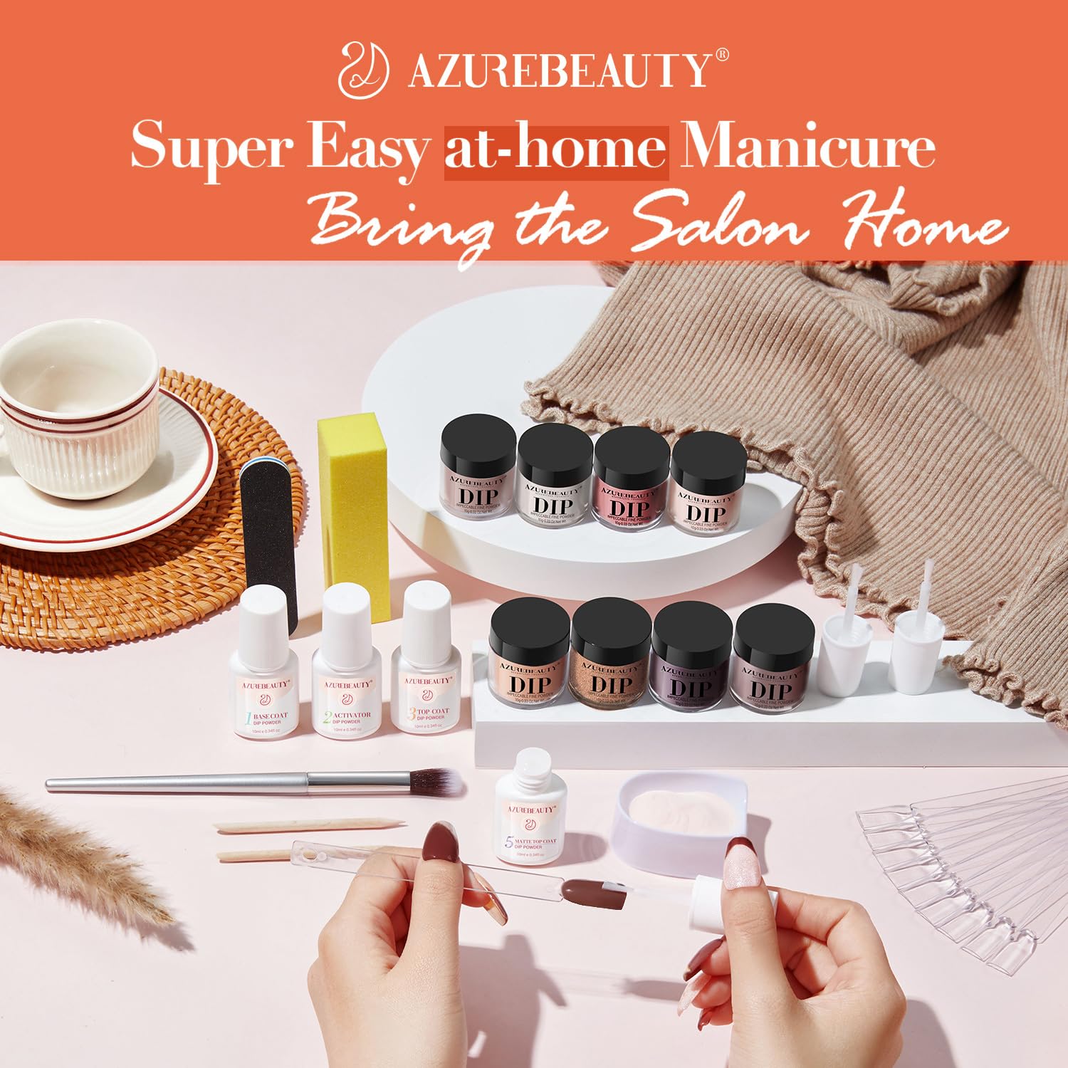 AZUREBEAUTY packaging box showcasing organized 30-piece kit contents.