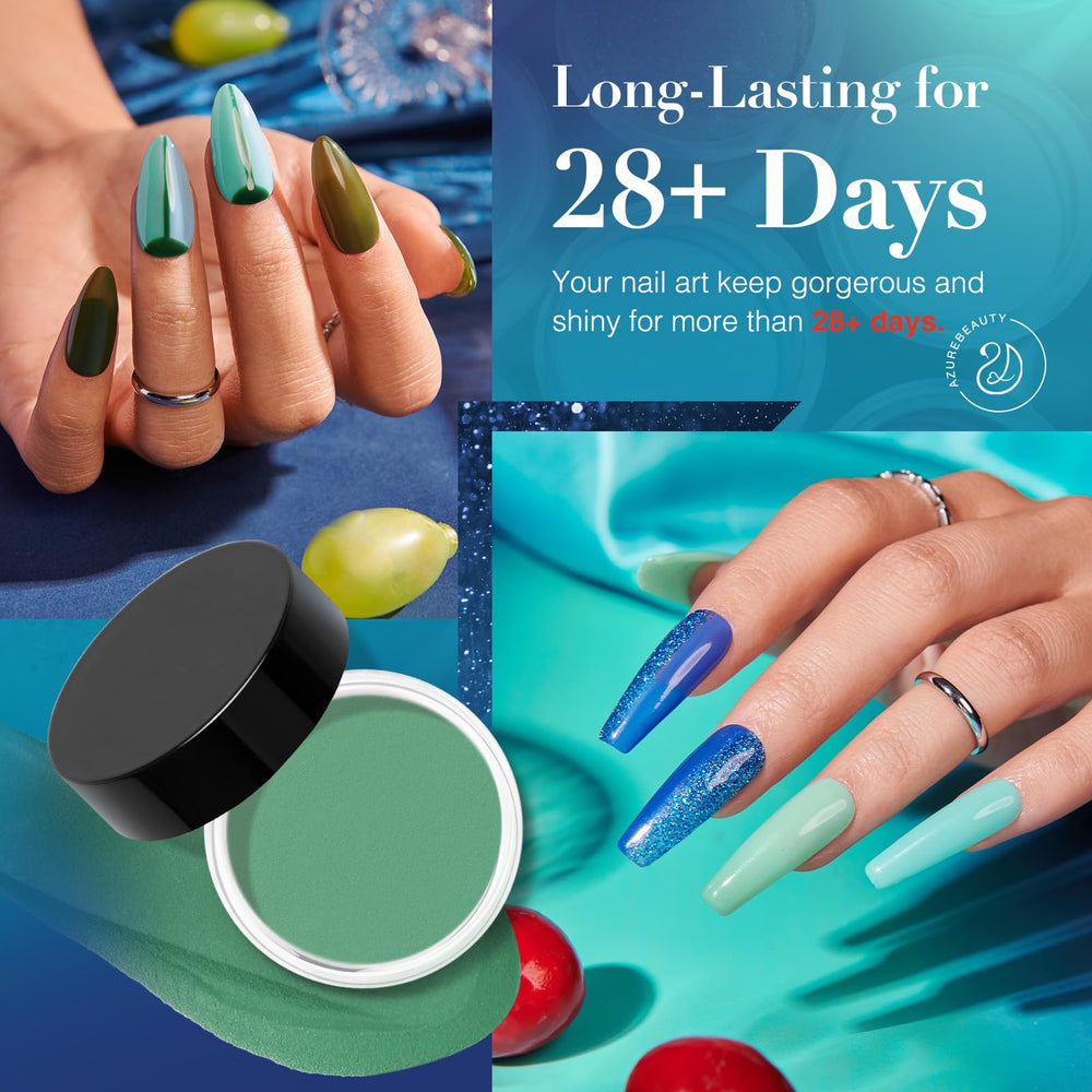 AZUREBEAUTY 6-color dip powder box showcasing premium packaging