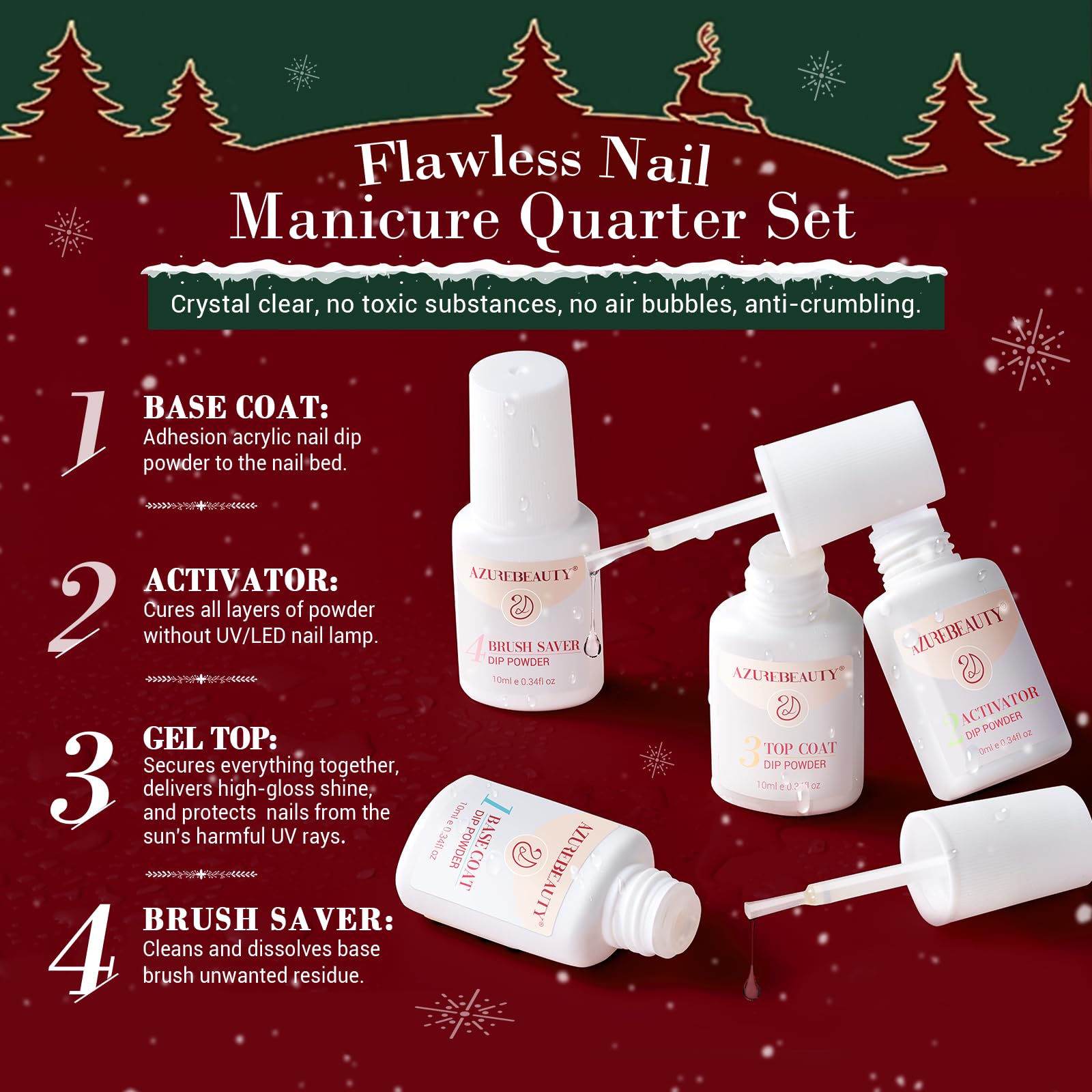 AZUREBEAUTY dip powder activator speeds drying without a lamp