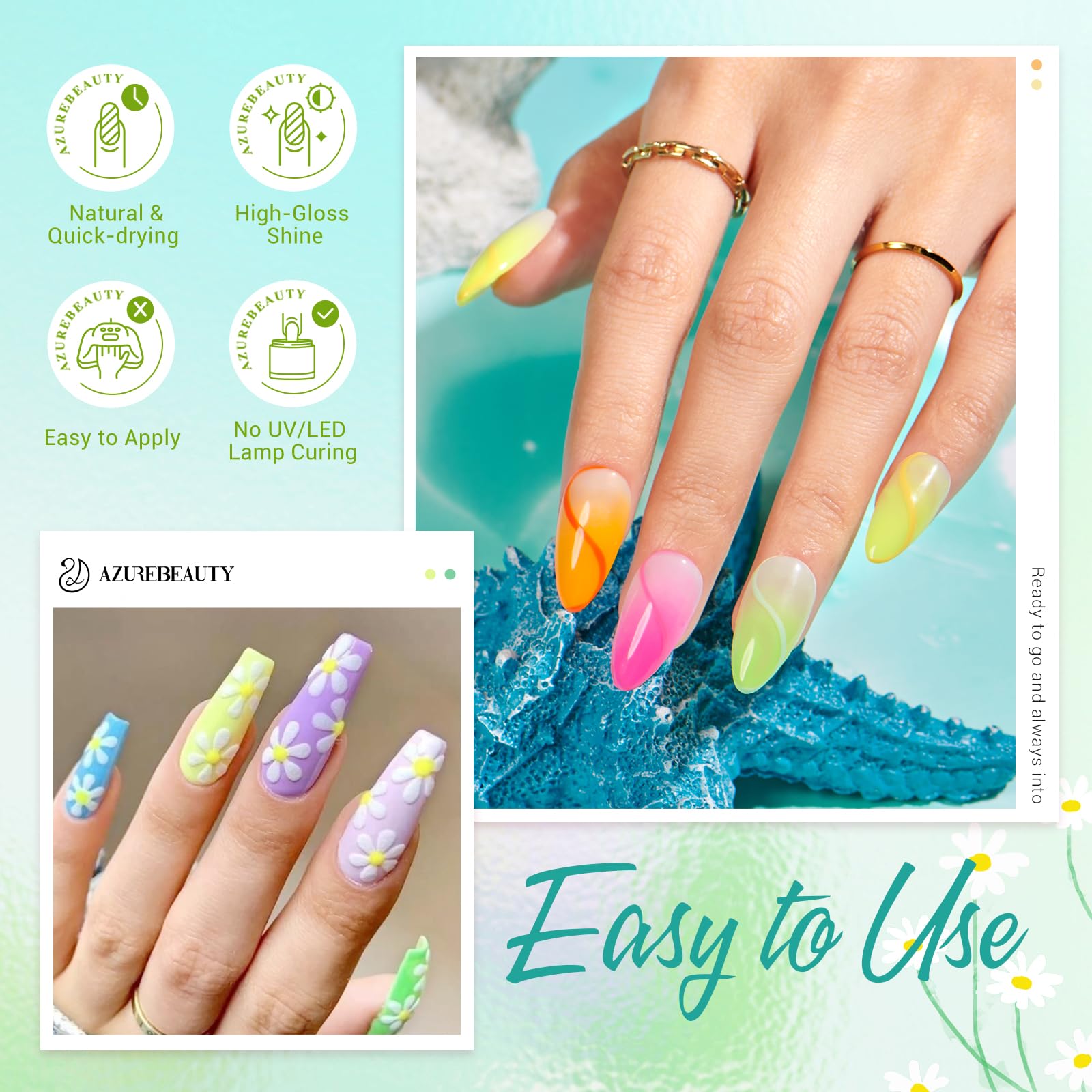AzureBeauty dip powder color jar shows rich pigment for natural-looking nails